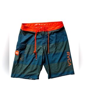 RVCA Swim Shorts Men's 32‎ Performance Board Drawstring Stretch Multicolor Surf✅